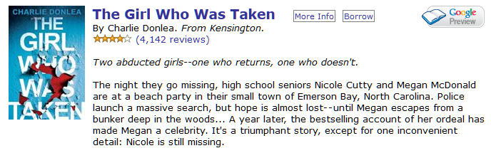 A sample of a new book's description in a Wowbrary newsletter